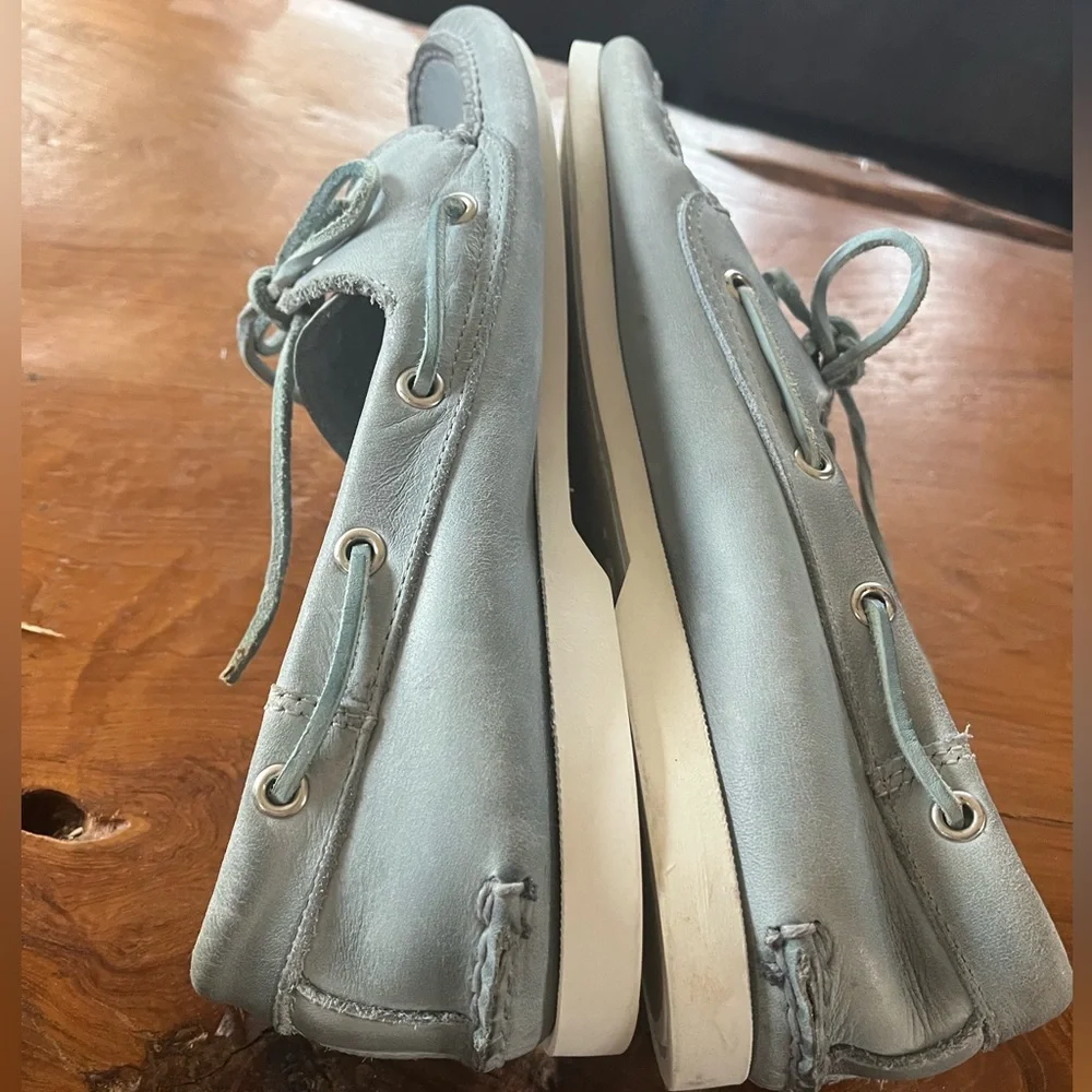 Timberland Boat Shoes Mens Size 11 Blue Nubuck Leather Eyelet Casual Deck Shoes